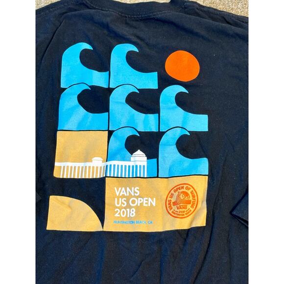 Vans 2018 US Open Surfint Huntington Beach POSTER LONG SLEEVE T-SHIRT Small - Picture 3 of 5